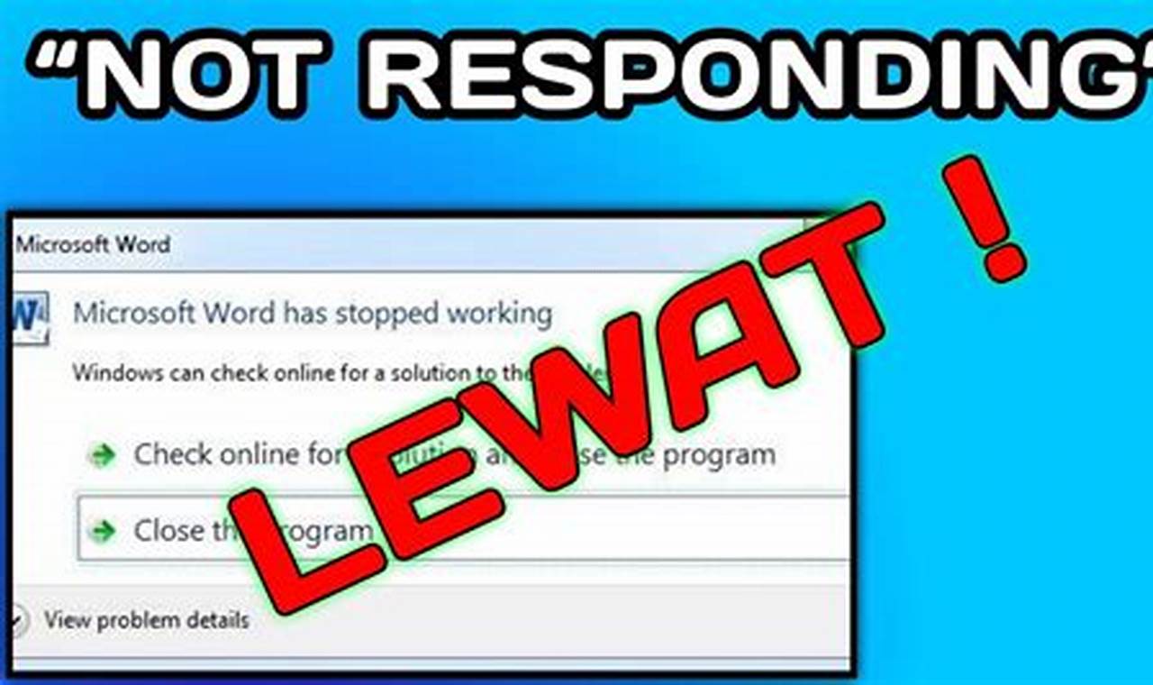 Cara Mengatasi Laptop Not Responding
